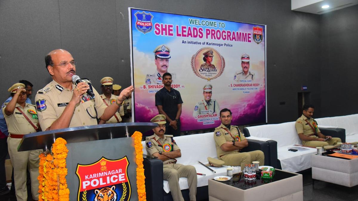 Telangana DGP Shivadhar Reddy praises women’s safety initiatives and emphasises road safety awareness in Karimnagar