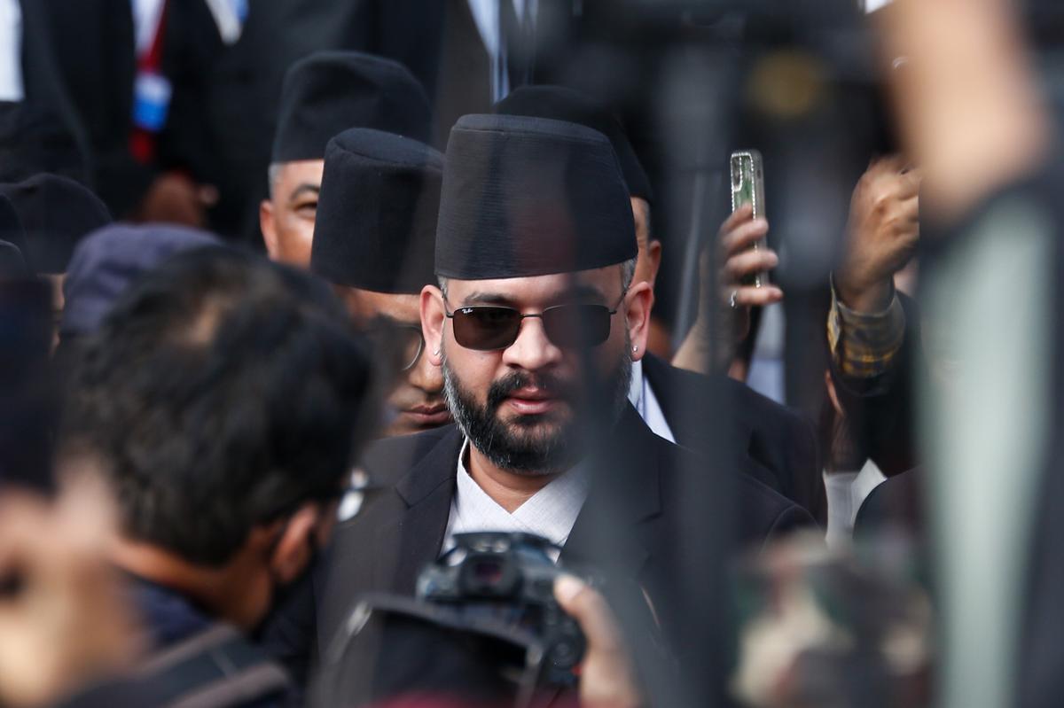Balendra Shah, senior leader of the Rastriya Swatantra Party (RSP), arrives at the federal parliament premises in Kathmandu, on March 26, a day ahead of his swearing-in as Prime Minister
