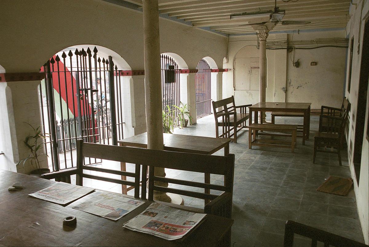 The entrance of the Bharatiar Illam in Triplicane, Chennai