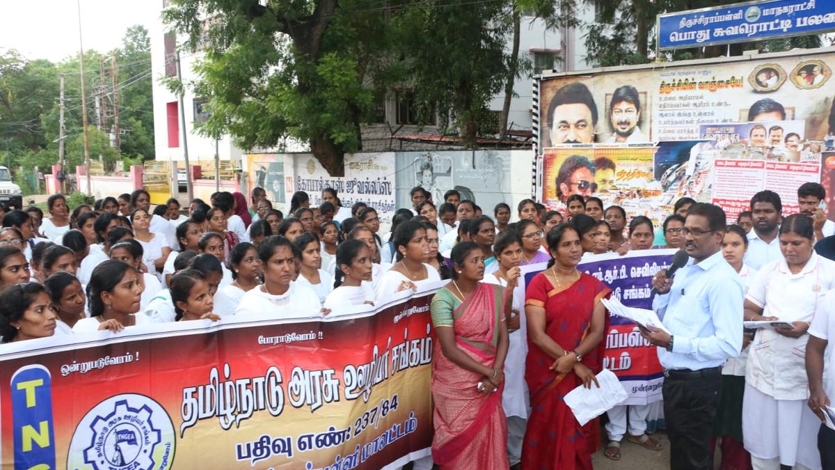 Assault on nurse in Lalgudi: protest demands action against accused