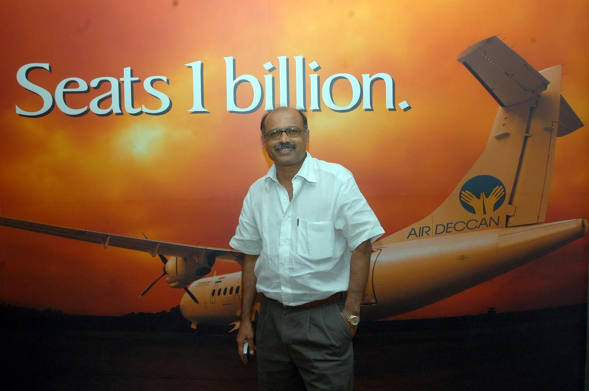 Captain GR Gopinath as Managing Director of Air Deccan (Deccan Airlines), at his office in Bengaluru.