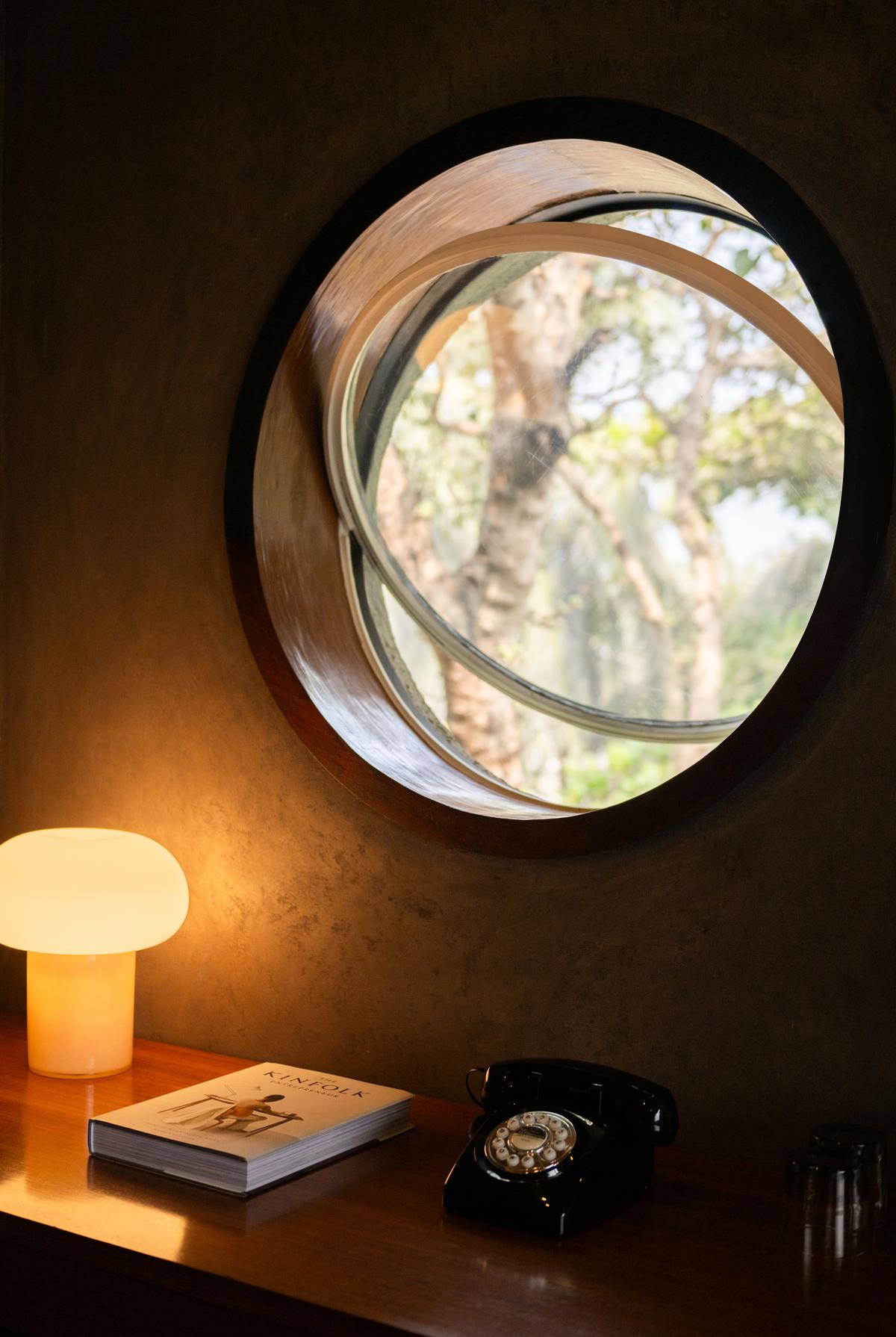 The rooms have porthole windows