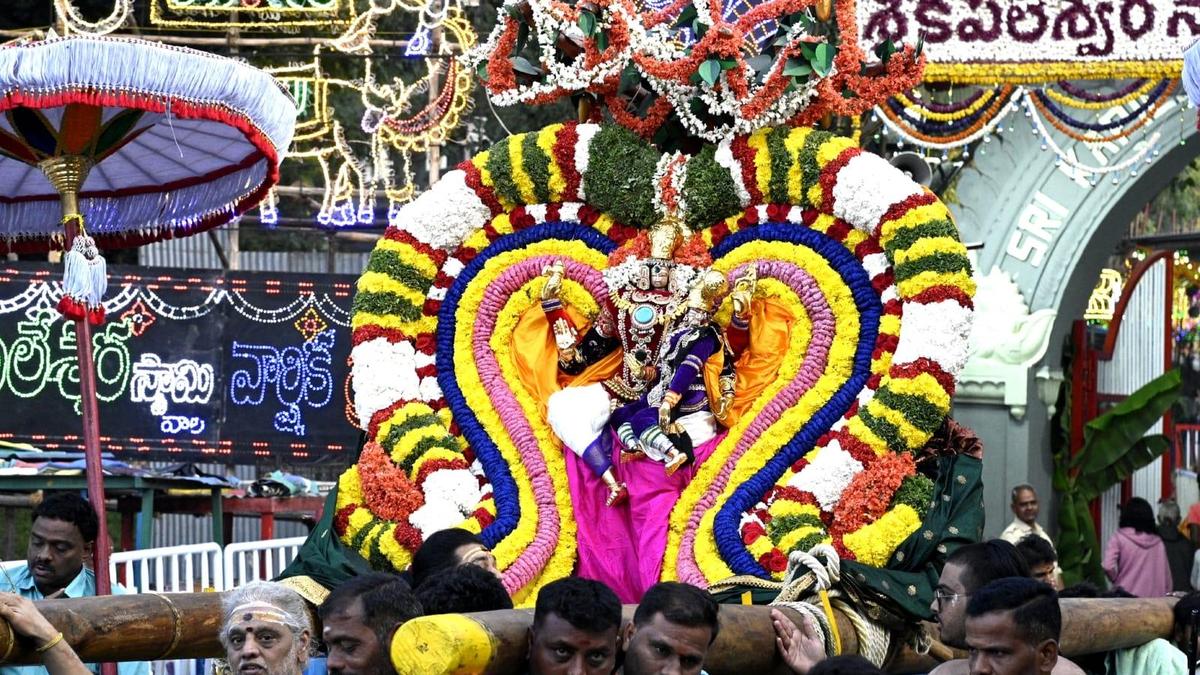 Devotees throng Kapila Theertham to witness &lsquo;Kalpavriksha Vahanam&rsquo;