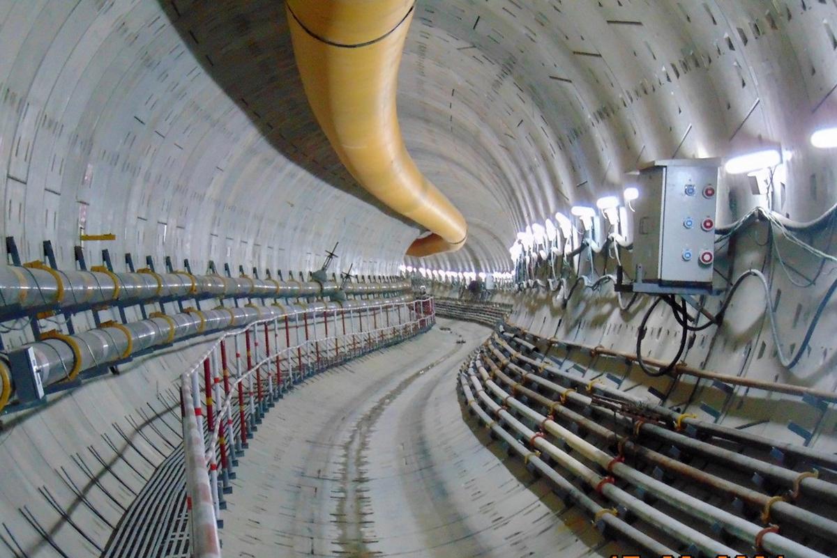 Urja, a tunnel boring machine, completed the work on an 850-metre stretch to emerge at what will eventually become Shivajinagar underground metro station, in Bengaluru on September 22, 2021.