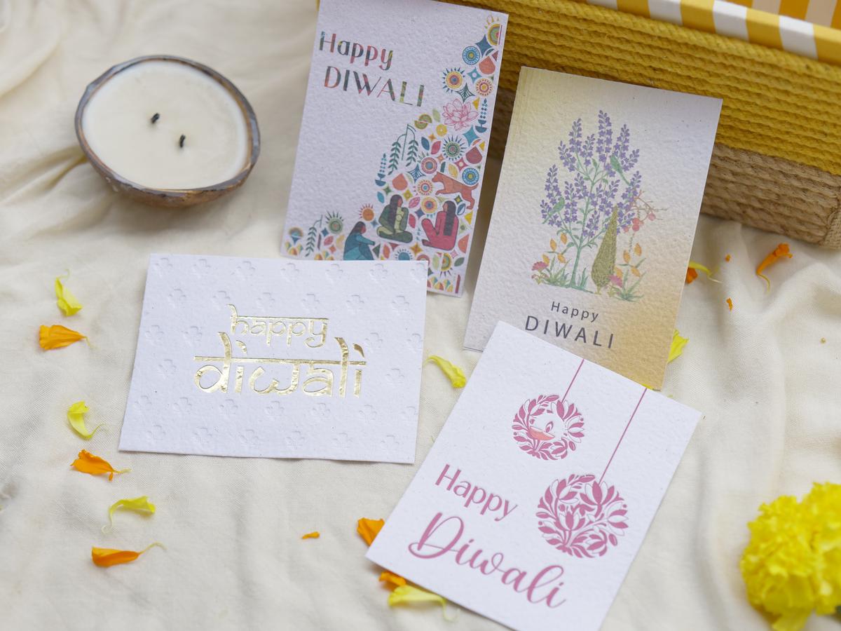 Letterpressed Deepavali cards by Papier Culture