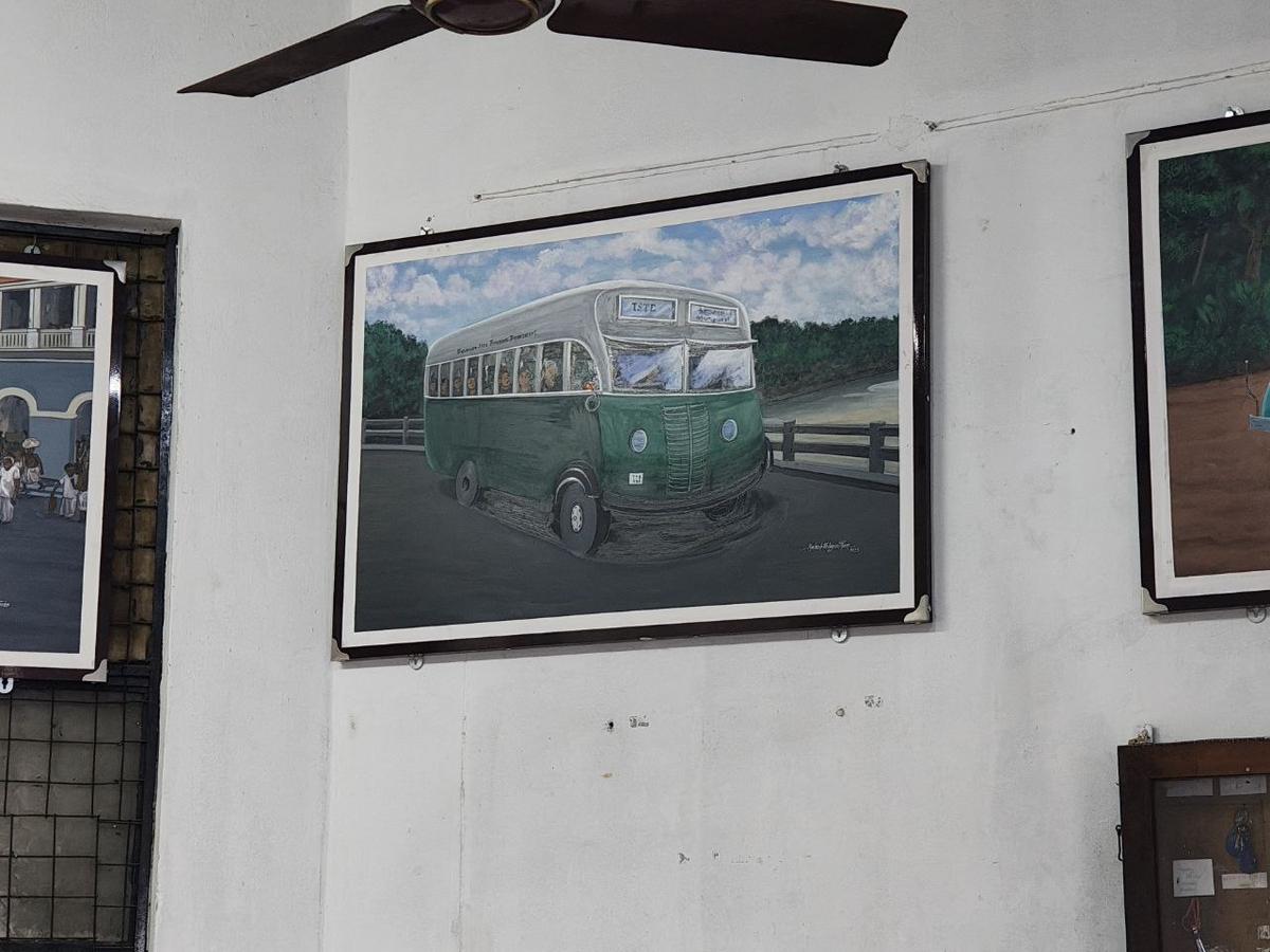 The bus believed to be driven by EG Salter, or Salter sayippu, the superintendent of Travancore State Transport Department to Nagercoil The bus believed to be driven by EG Salter, or Salter sayippu, the superintendent of Travancore State Transport Department to Nagercoil