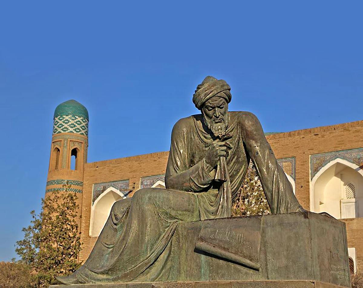 A statue of Al-Khwarizmi in Khiva, Uzbekistan.