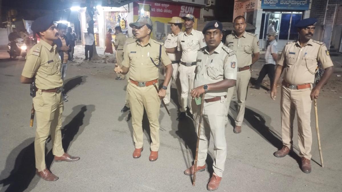 Shivamogga police conduct foot patrolling across the district