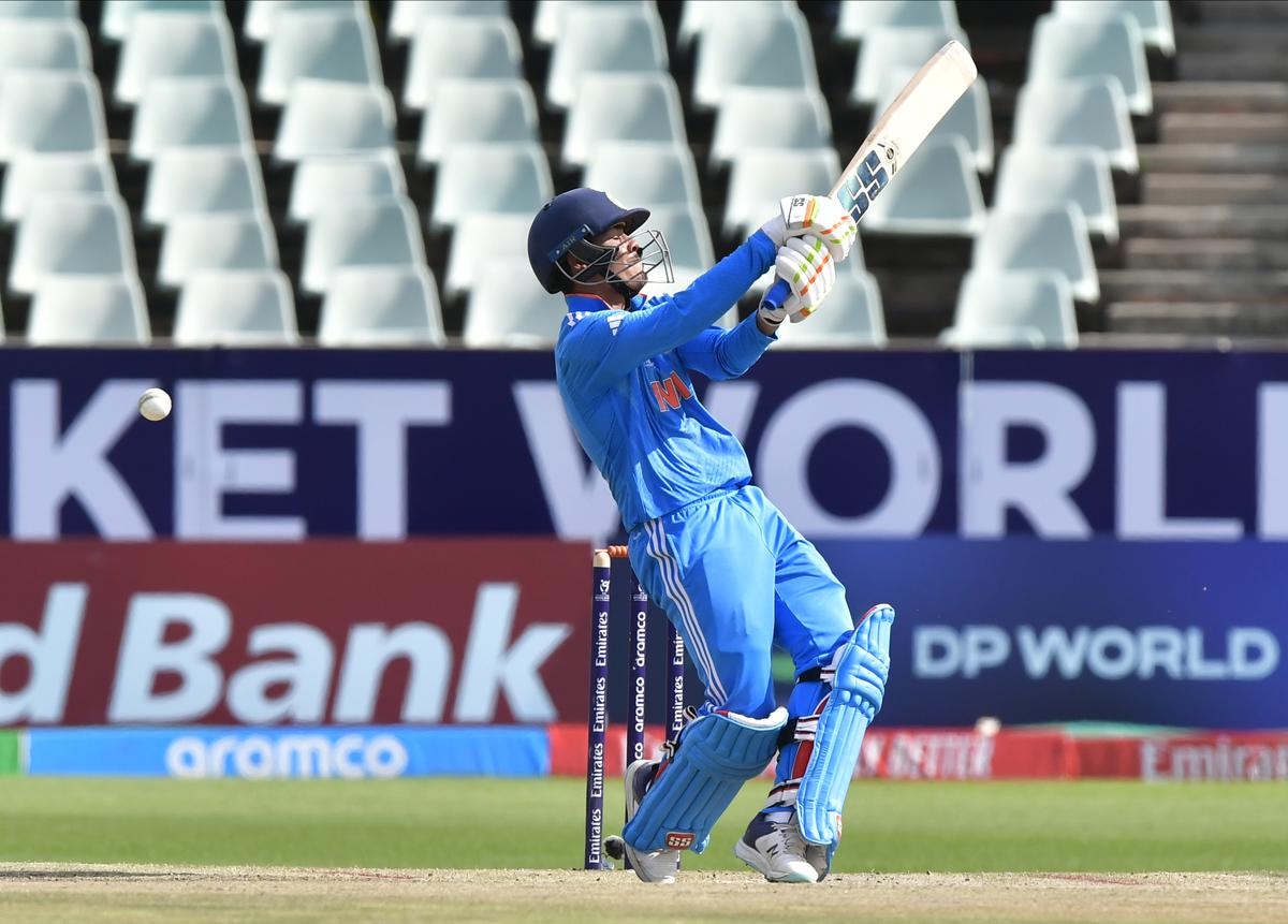 Uday Saharan of India during the ICC U19 Men’s World Cup 2024, Semi Final match between India and South Africa at Willowmoore Park on February 06, 2024 in Benoni, South Africa. 