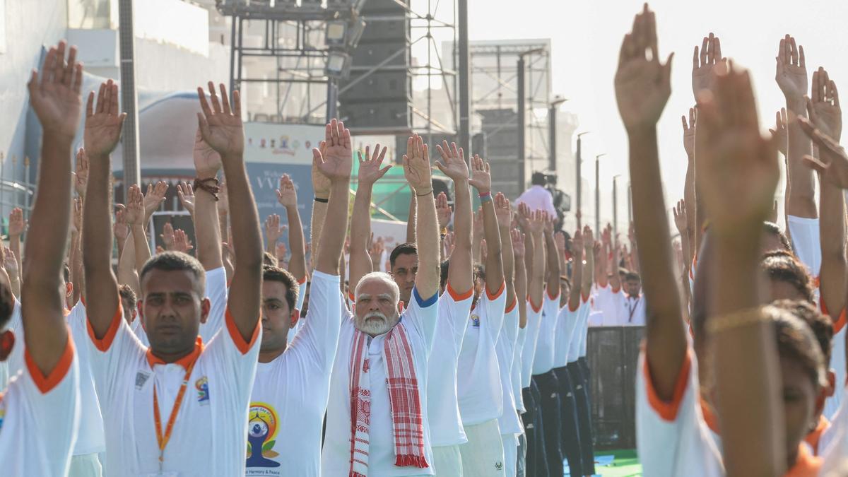 Participants in jubilant mood after their yoga performance with PM Modi, CM Naidu in Vizag