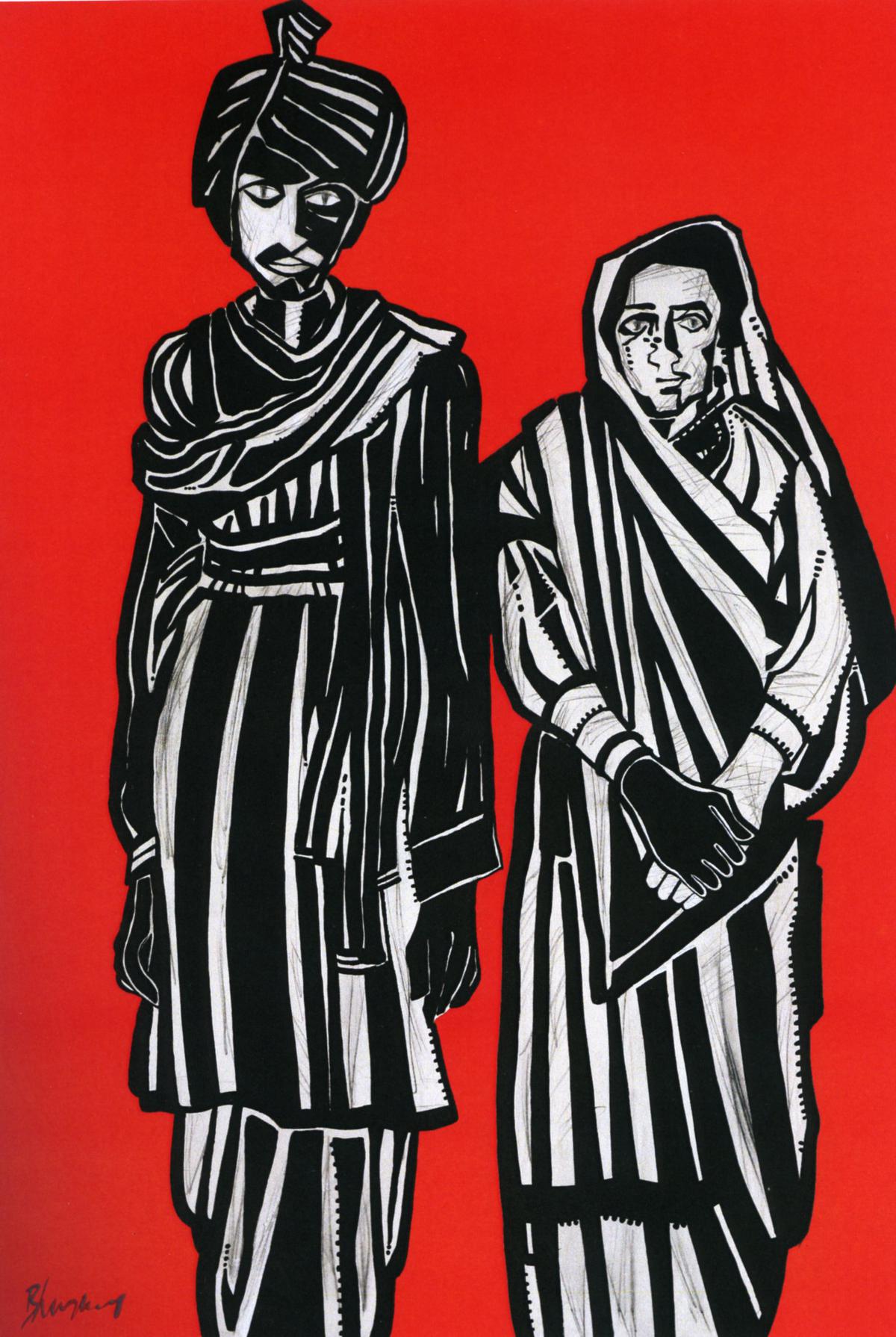 Kathiawad Couple - mixed media on canvas (2014)
