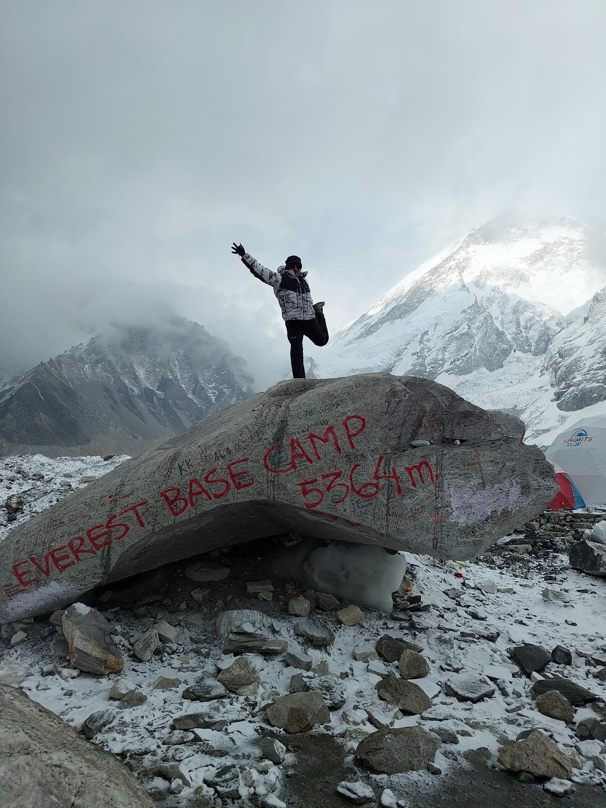 N Muthamizh Selvi at Everest base camp