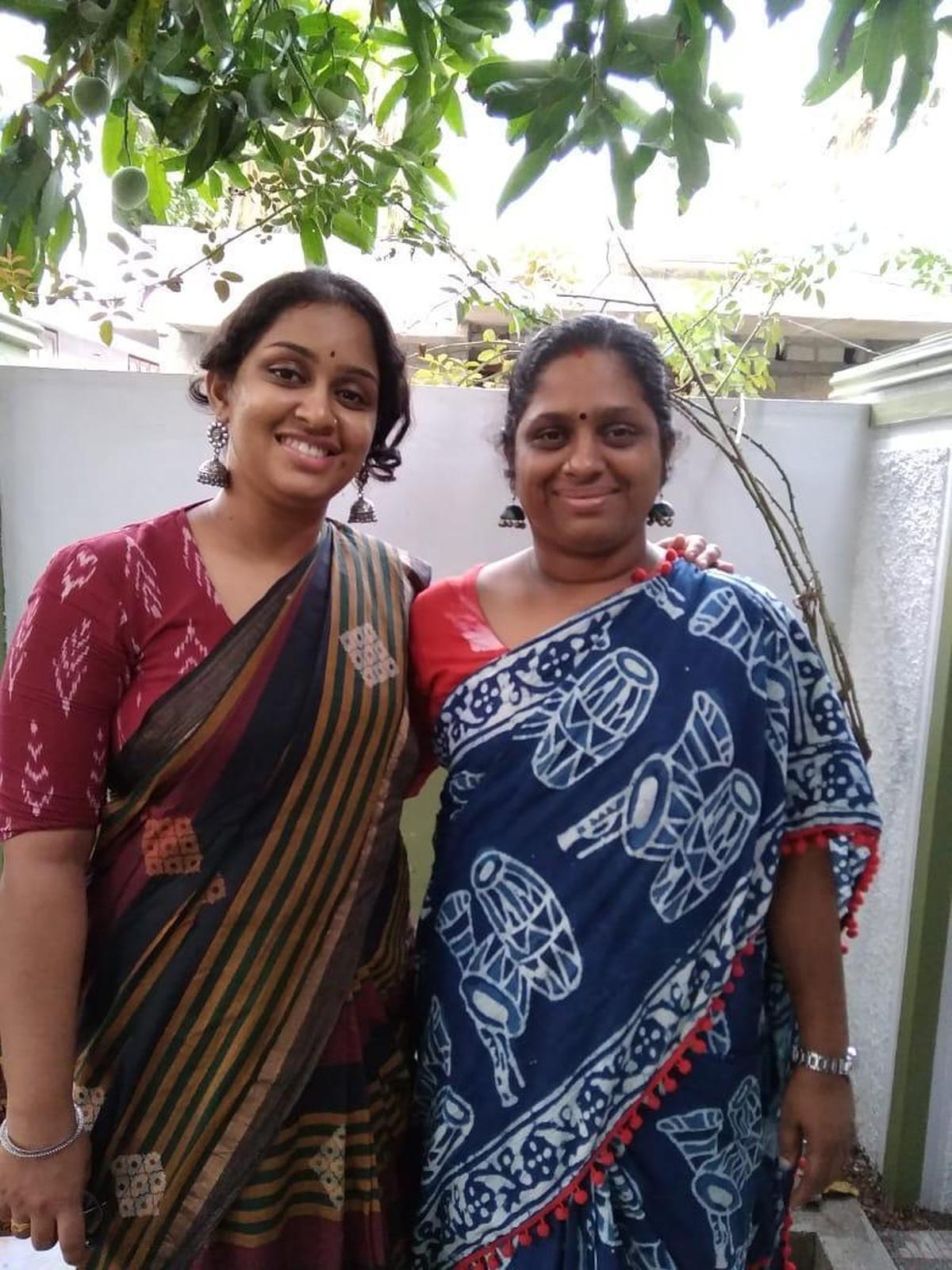 Bhadra Rajin (left) with her sister Lakshmi Kaavu