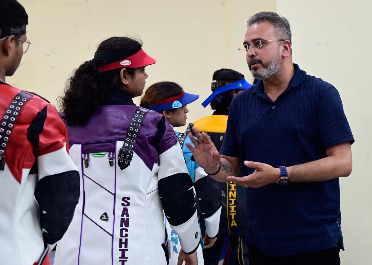 Olympian Joydeep Karmakar at his shooting academy