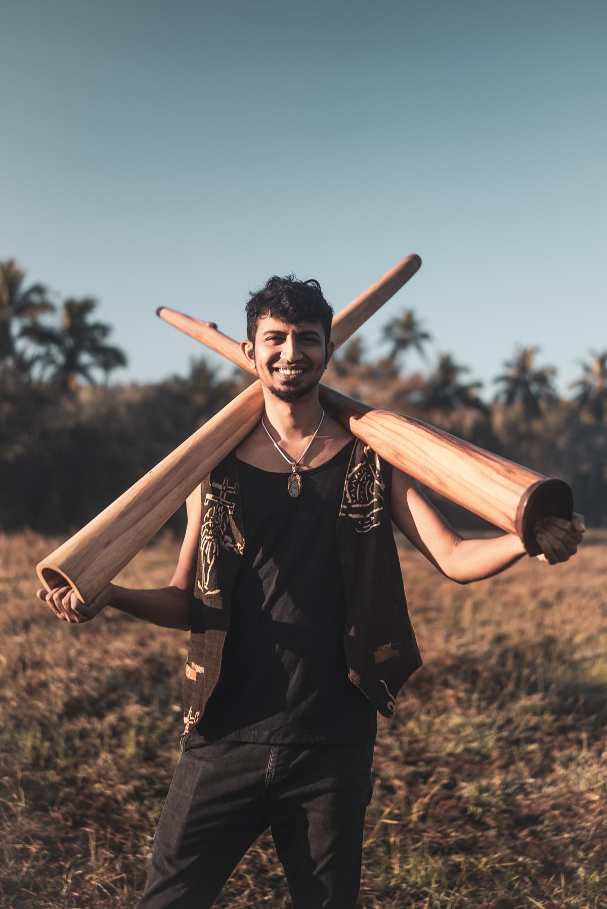 Brandon Colaco and his didgeridoo 