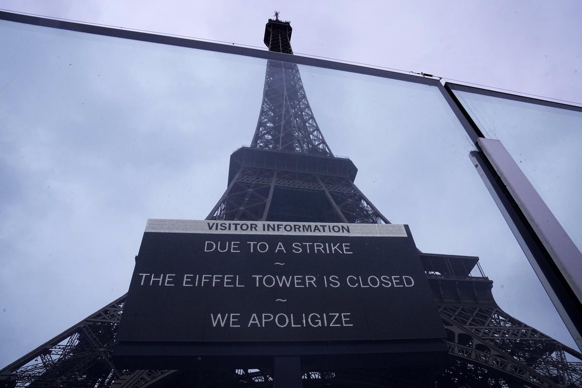 Eiffel Tower Shut Down Due to Strike, Temporarily Halting Tourist Visits
