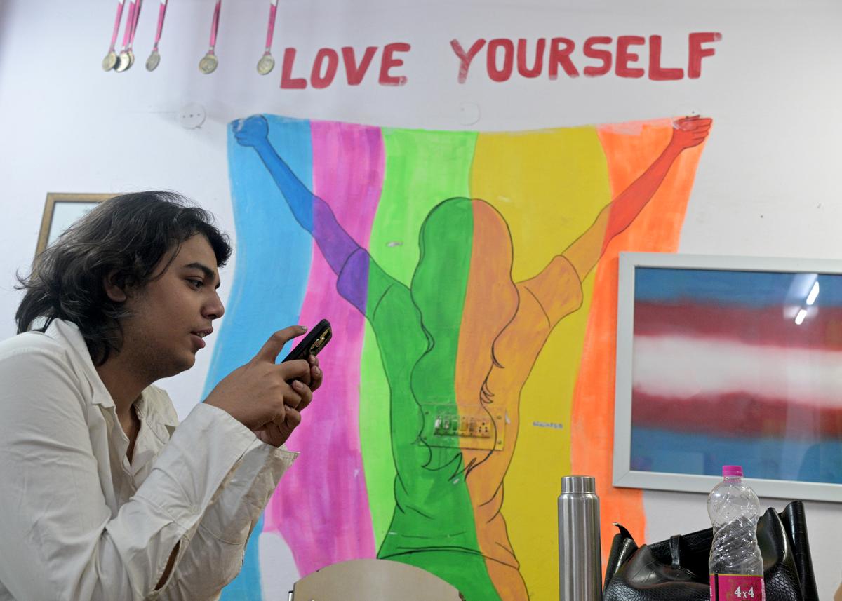 Artwork by residents at the shelter home for transgender persons at Sitapuri in New Delhi.