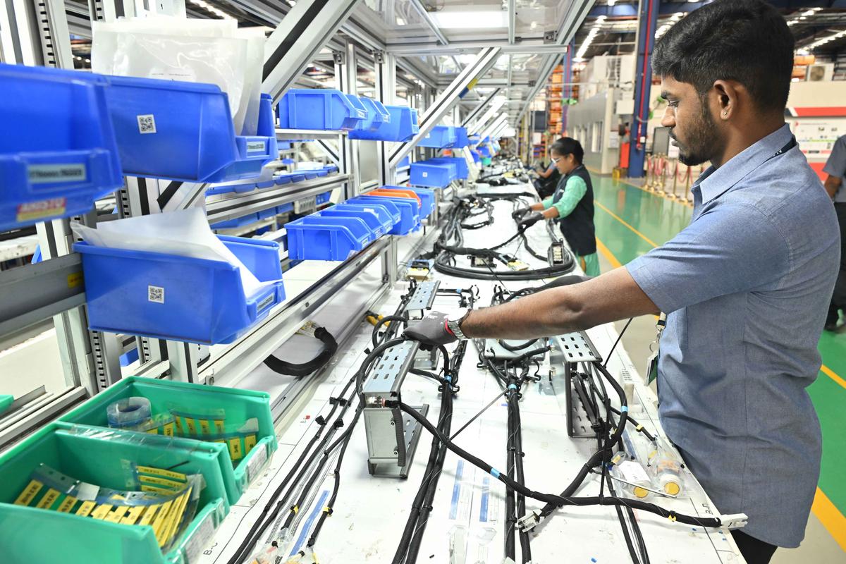 Production at Alstom India’s Coimbatore plant on September 8, 2025.