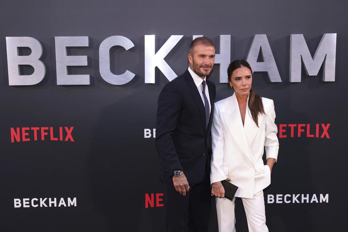 David Beckham, left, and Victoria Beckham