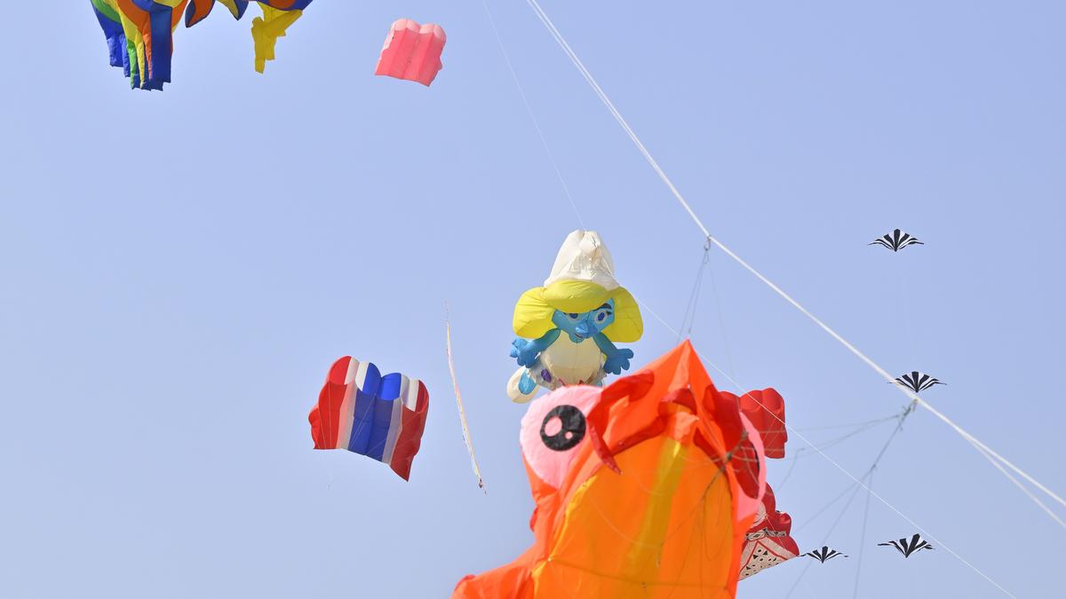 Kites of various sizes and shapes soared in the sky over Parade Grounds, Secunderabad, at the International Kite and Sweet Festival