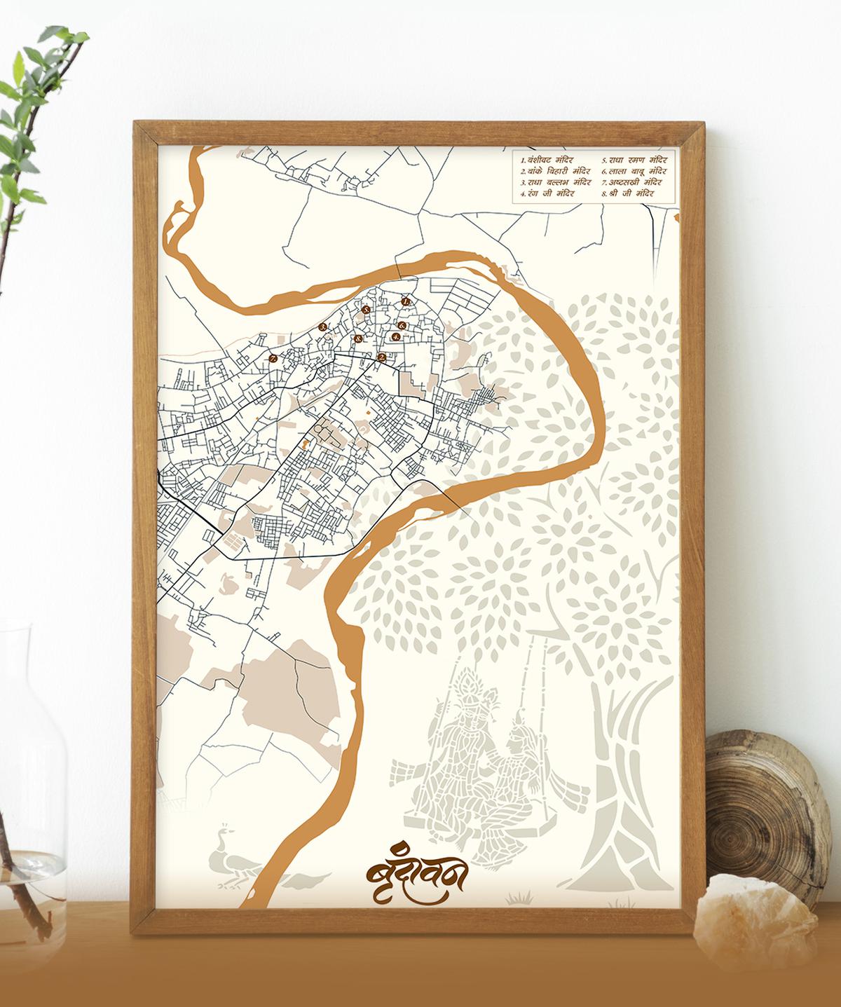 Venna's custom-made map of Vrindavan