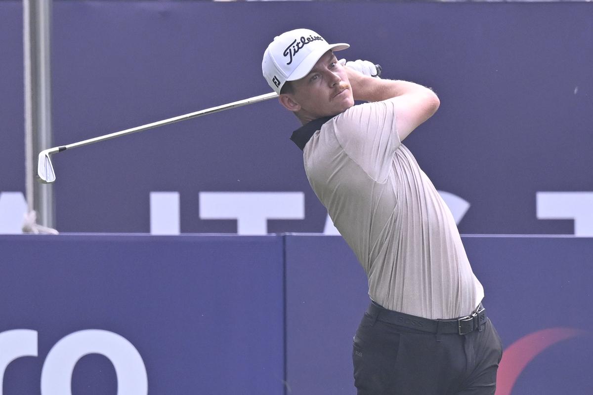Daniel Hillier of New Zealand in action on the final day of the DP World India Championship golf tournament at the Delhi Golf Club in New Delhi on Sunday, October 19, 2025. Daniel Hillier of New Zealand in action on the final day of the DP World India Championship golf tournament at the Delhi Golf Club in New Delhi on Sunday, October 19, 2025.