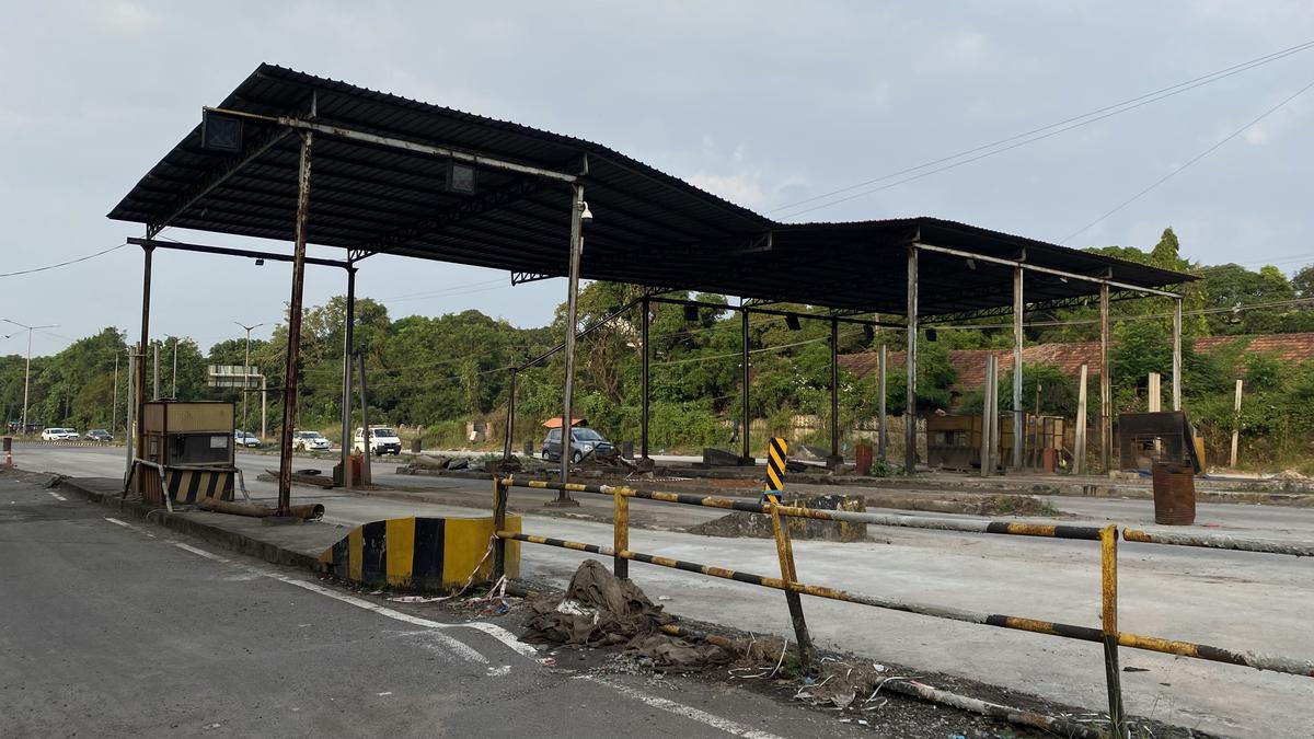 The structure of  tollgate at Surathkal near Mangaluru on Sunday.