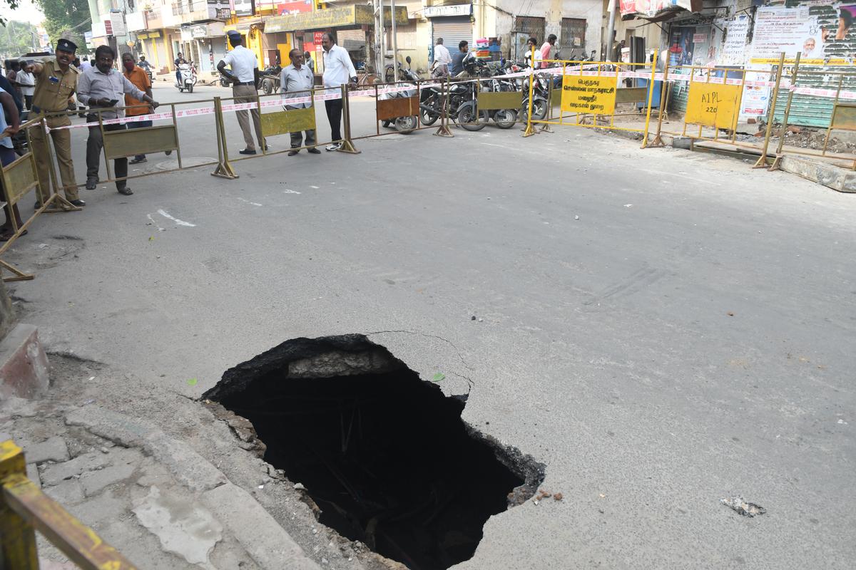 Residents exasperated with recurring subsidence on Perambur Barracks Road