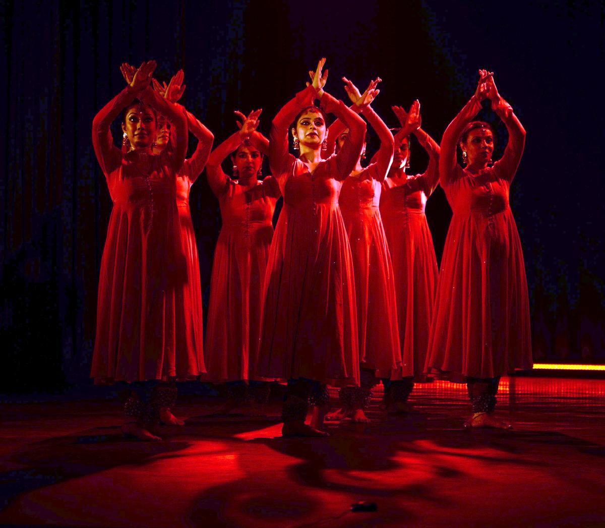 Kumudini Lakhia’s students performing at Kalakshetra in Chennai on December 28, 2012. Kumudini Lakhia’s students performing at Kalakshetra in Chennai on December 28, 2012.