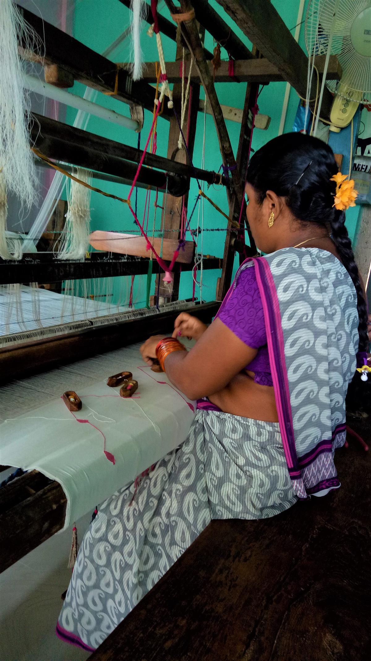 One of the women weavers of Chitrika