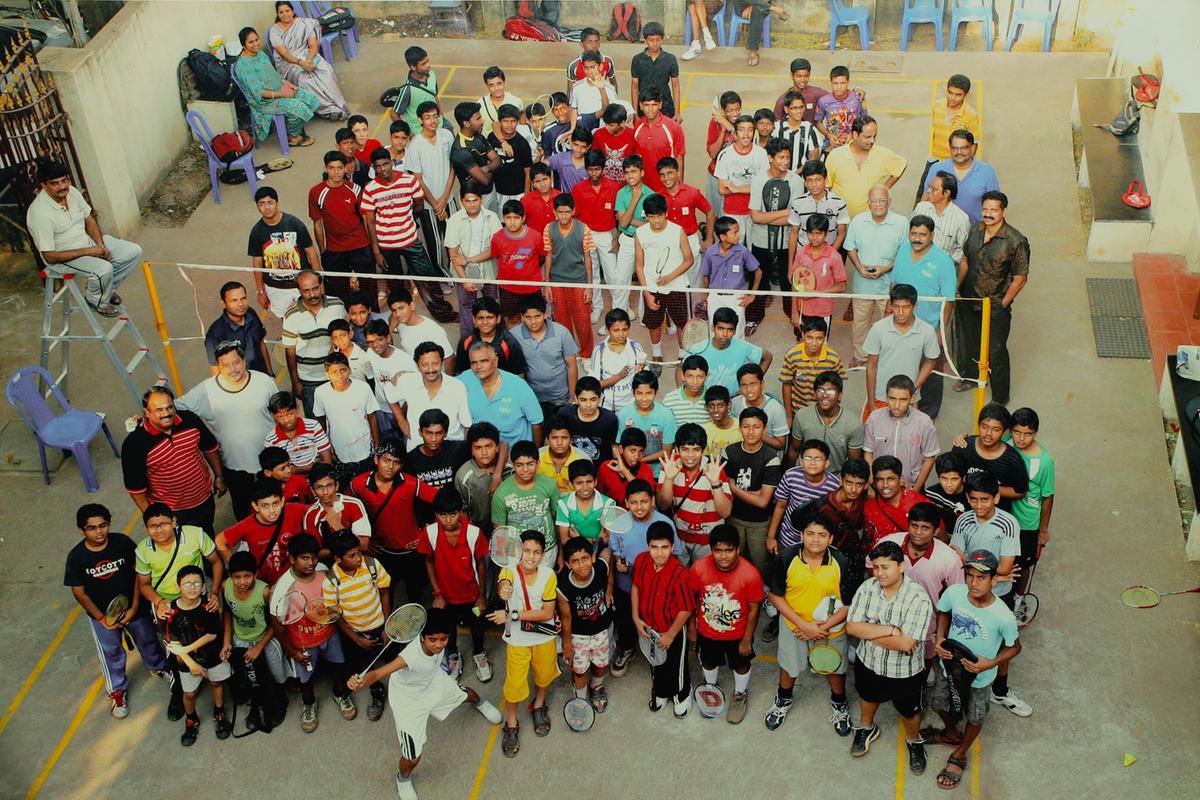 Snapshots of matches played at the badminton court on Mahalakshmi Street 