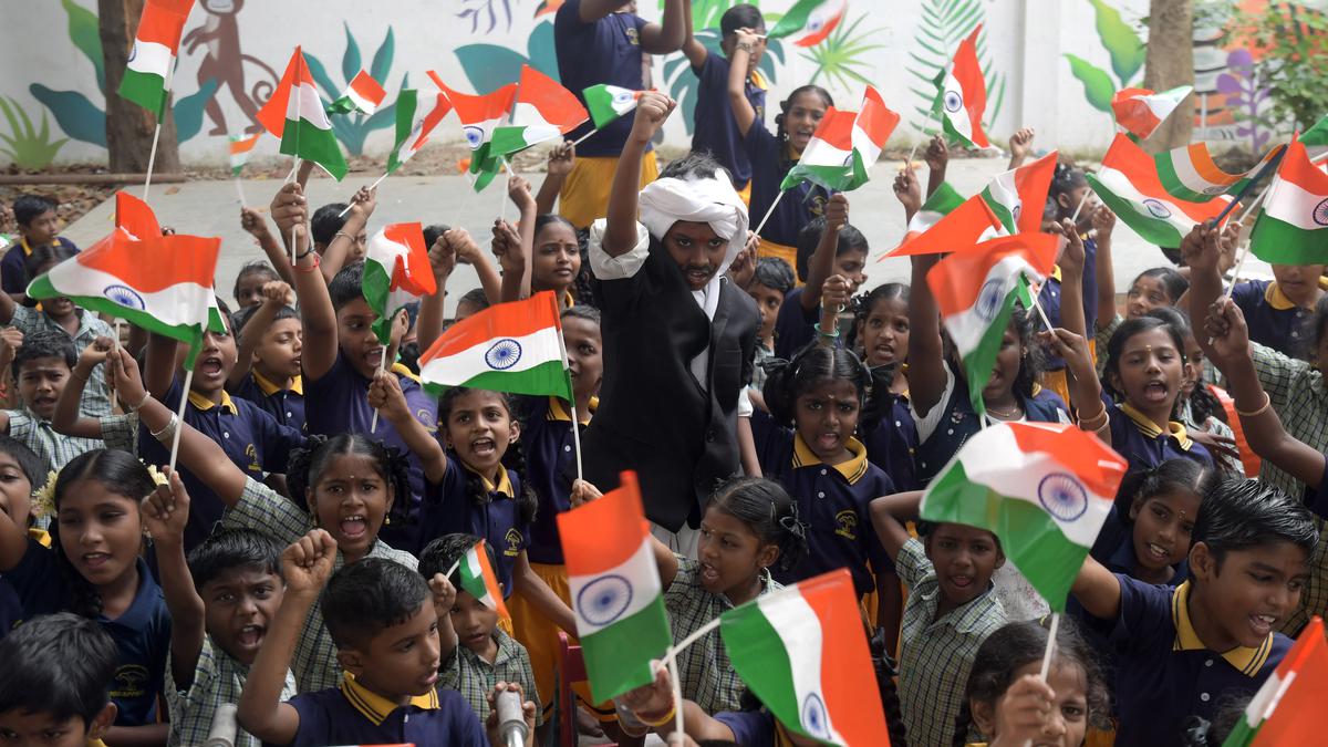 Students from Chennai’s Mogappair Corporation Primary School set to stage a play on poet Subramania Bharati
