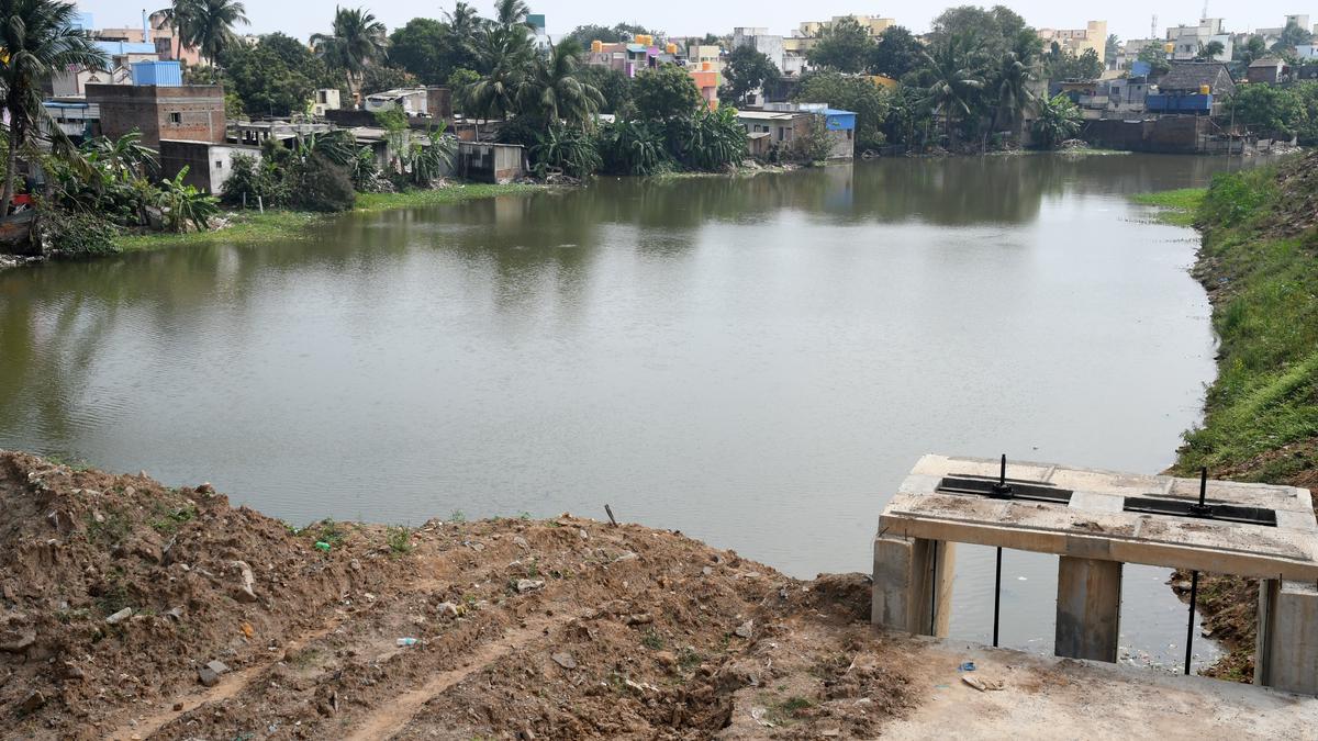 Drive to remove encroachments from a portion of Kolathur tank stopped following protest by residents