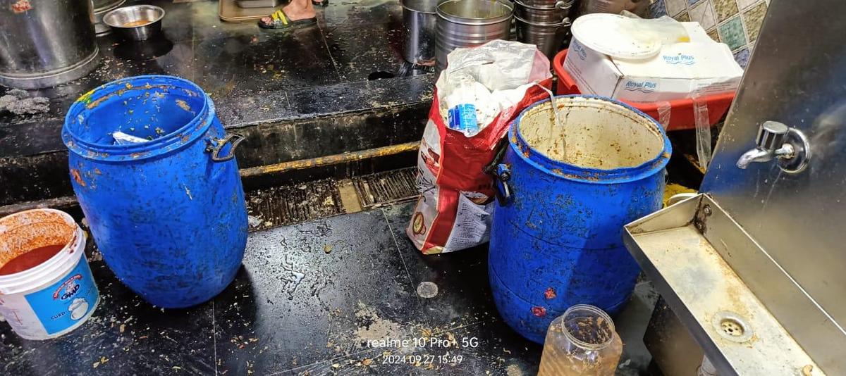 The task force teams of Telangana’s Commissioner of Food Safety conducted inspections at restaurants in Malakpet area of Hyderabad on Friday (September 27, 2024).