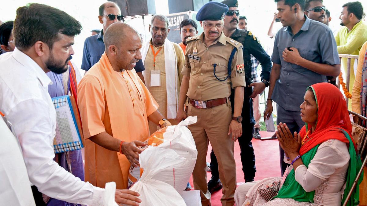 U.P. CM Yogi Adityanath visits flood-hit areas of Balrampur and Shravasti