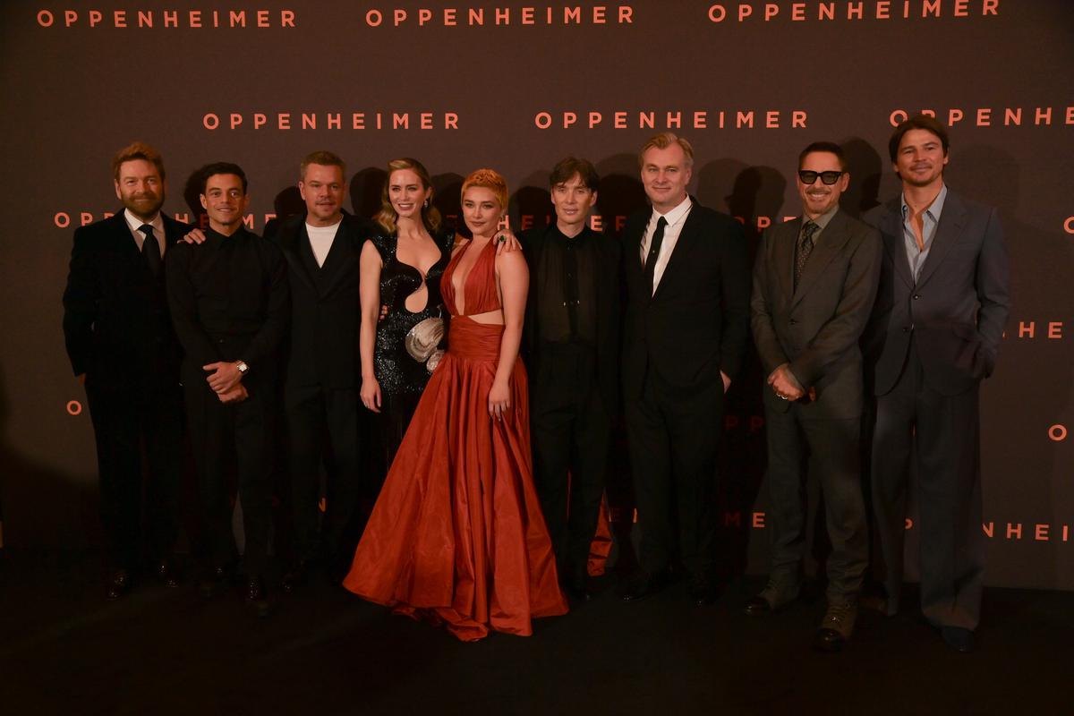 Kenneth Branagh, Rami Malek, Matt Damon, Emily Blunt, Florence Pugh, Cillian Murphy, Christopher Nolan, Robert Downey Jr. and Josh Hartnett  attend the UK Premiere of’“Oppenheimer’
