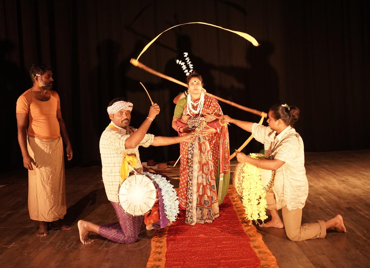 A scene from the Kannada play Daklakatha Devi Kavya. 