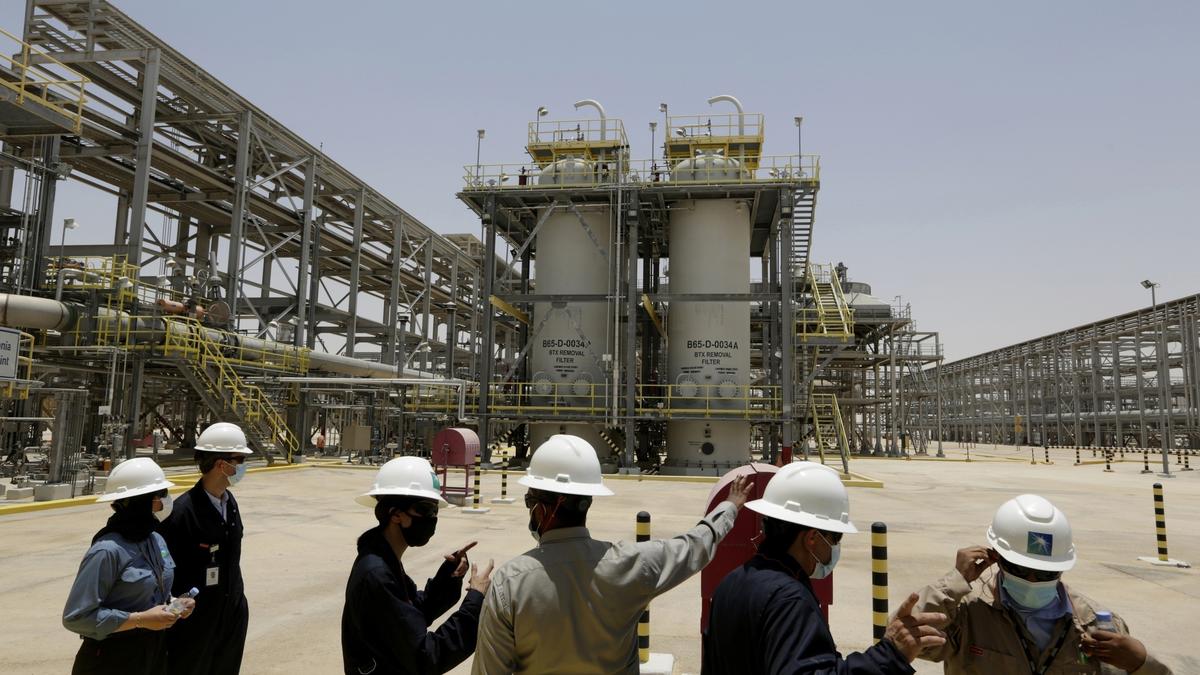 Saudi oil giant Aramco announces first-quarter profits of  billion, down 4.6% from a year earlier