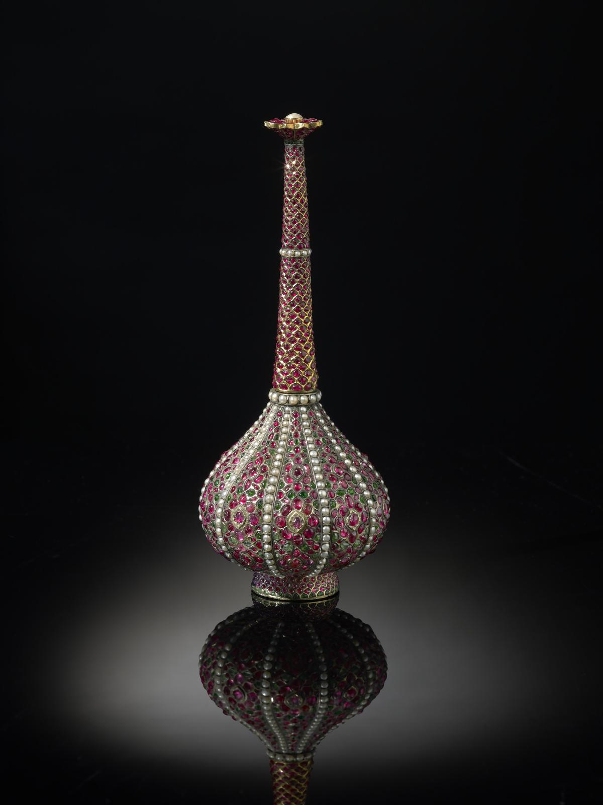 Mughal ruby-encrusted water sprinkler from The Al Thani Collection.