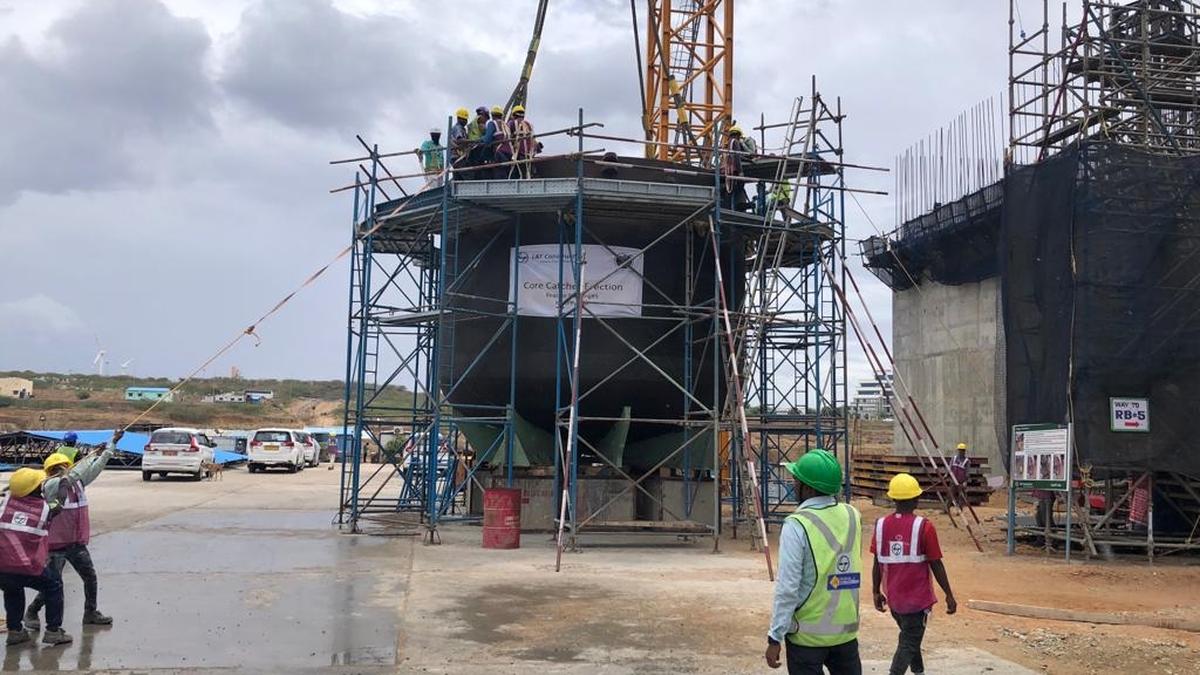 800-tonnne core catcher, a critical safety device, installed at reactor 5 of KKNPP