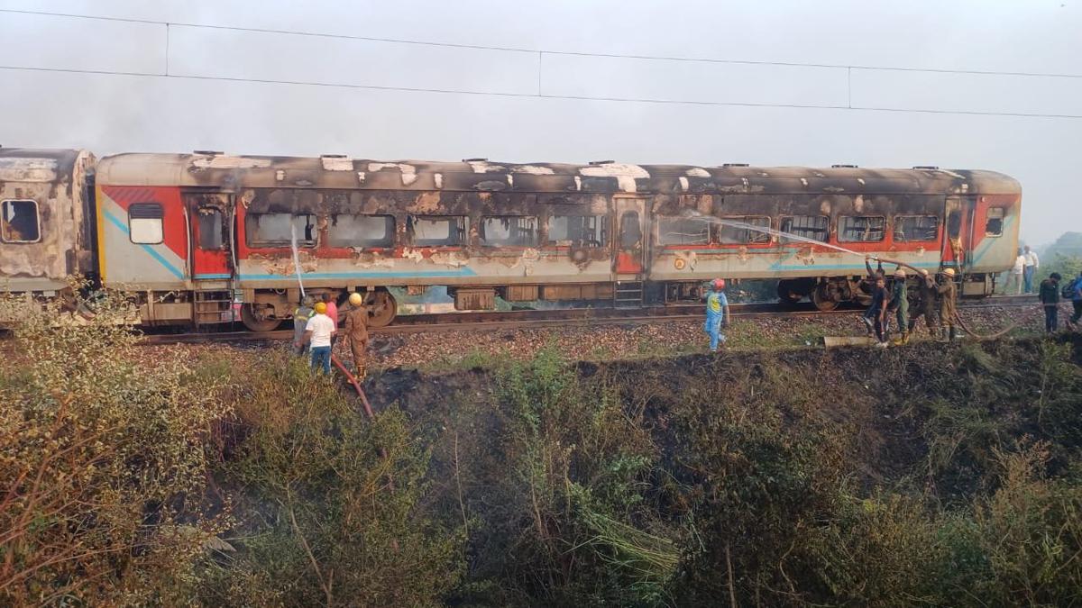 Coach of Patalkot Express train catches fire near Agra, no casualty reported