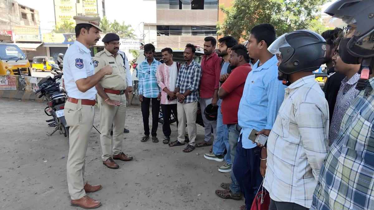 Hyderabad Traffic Police crackdown on motorists using mobile phones while driving