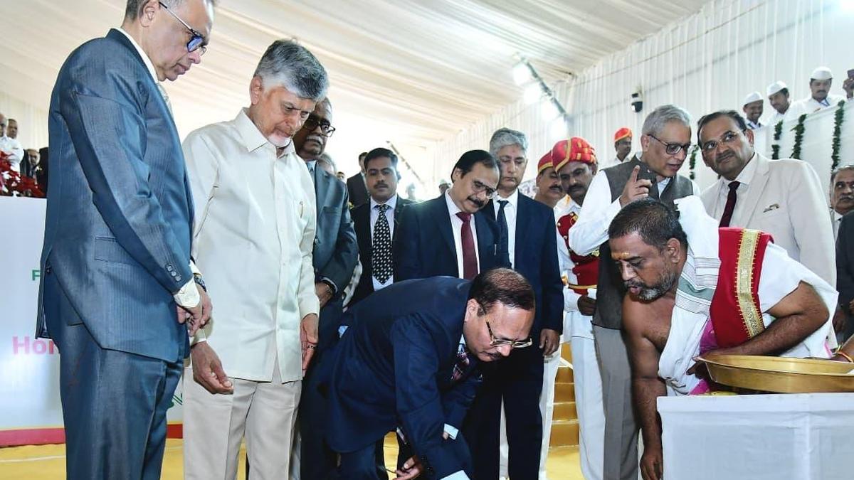 Chief Justice of India Surya Kant lays stone for A.P. Judicial Academy, High Court guest house in Amaravati&nbsp;