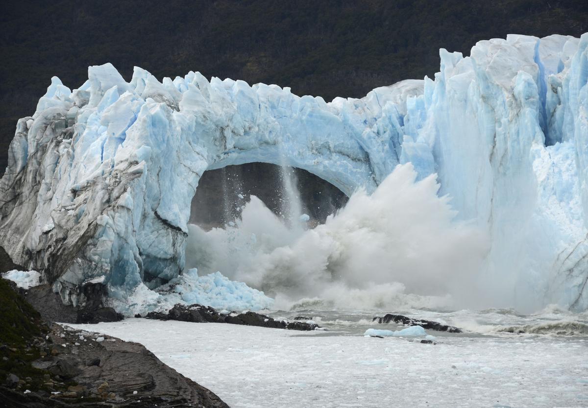 Glacier melt causes the sea levels to rise.