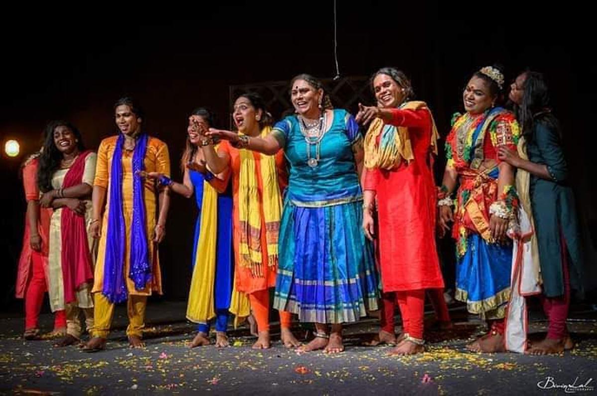 Revathi during the performance. Revathi during the performance.