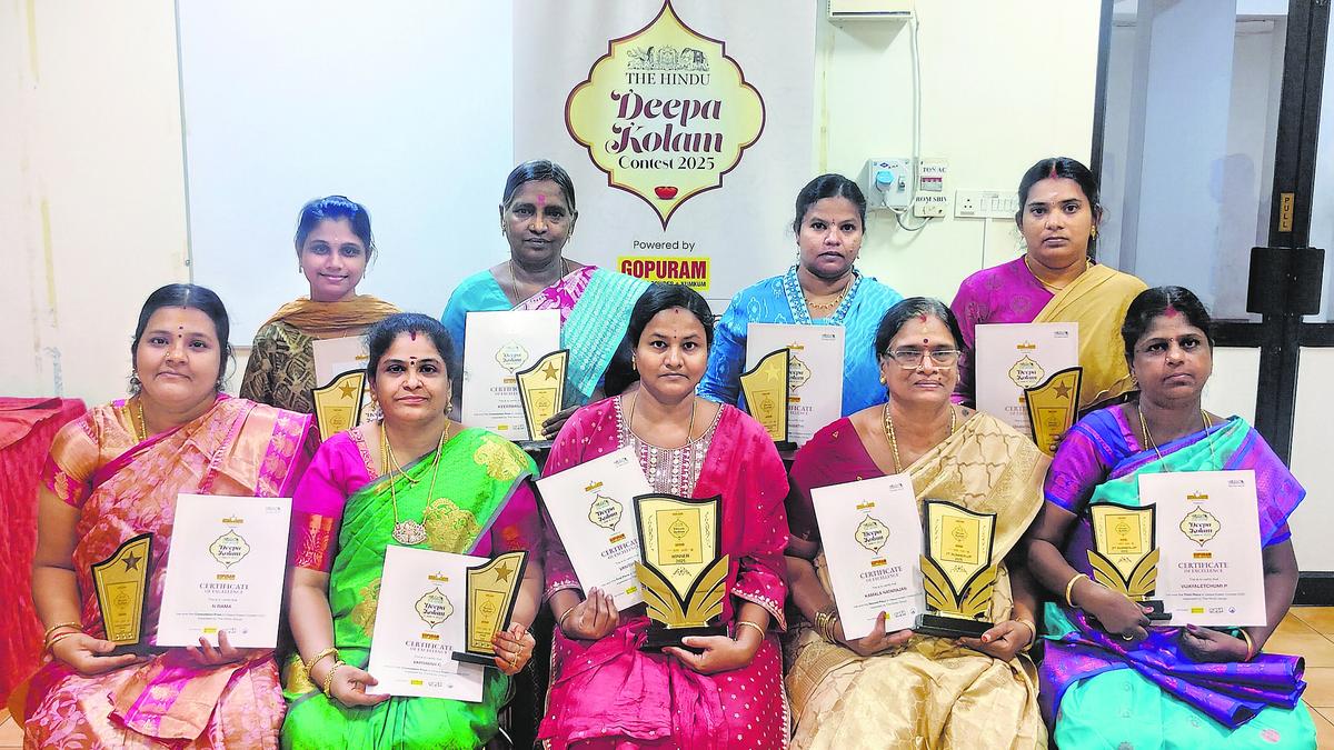 The HinduDeepa Kolam contest winners felicitated