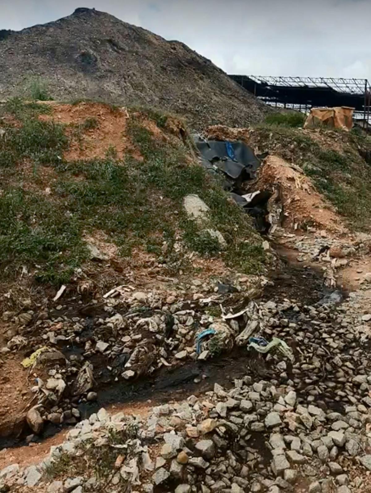 Mavallipura landfill, where dumping had been stopped nearly seven years ago, continues to seep out into a pond and percolate into groundwater in the village.