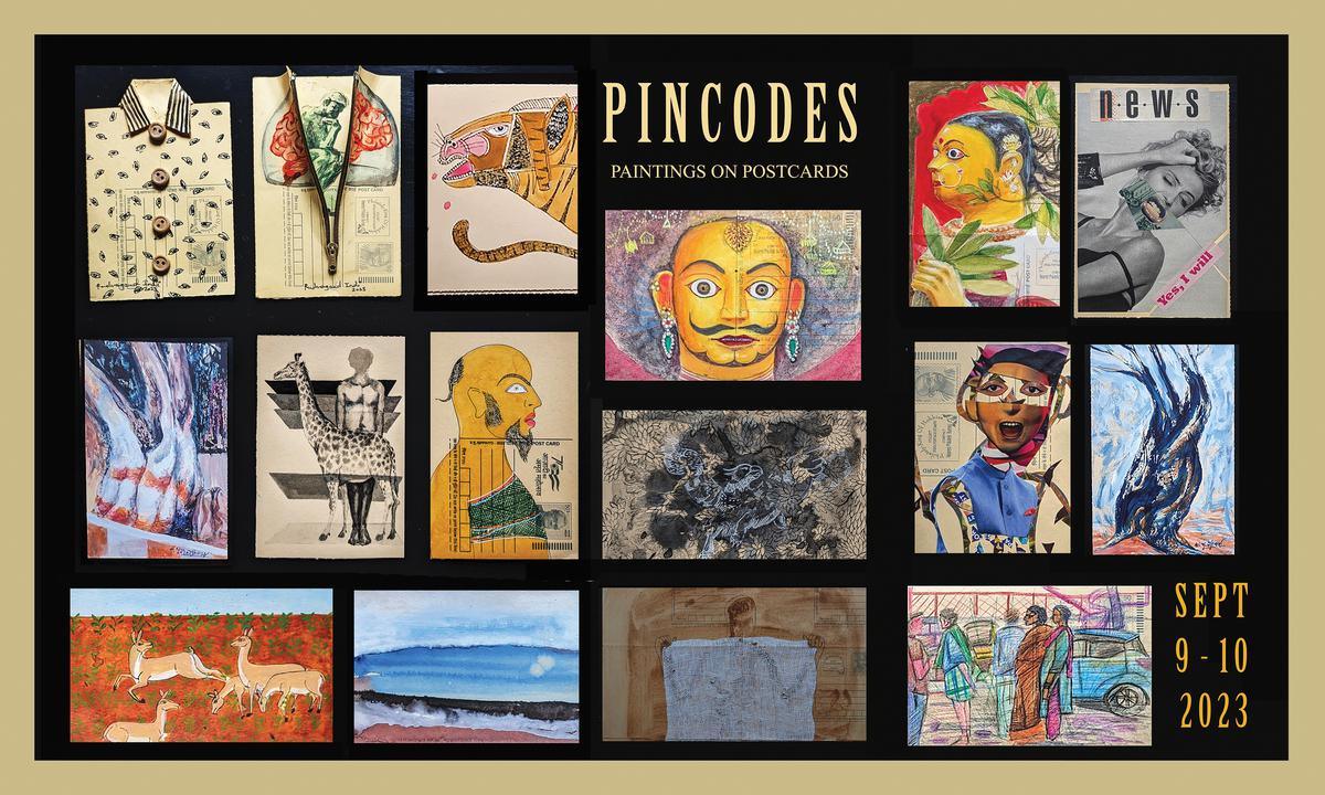 Pincodes, an exhibition of painted postcards 
