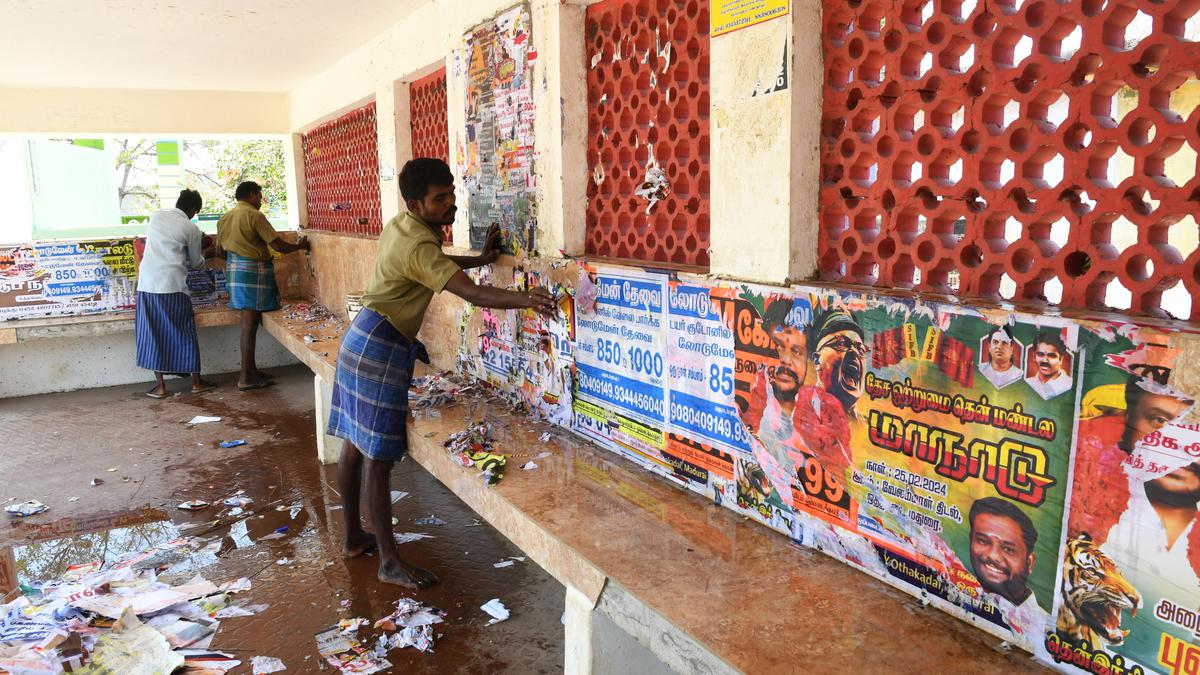 Model code of conduct: posters, paintings not removed in many places in Madurai district