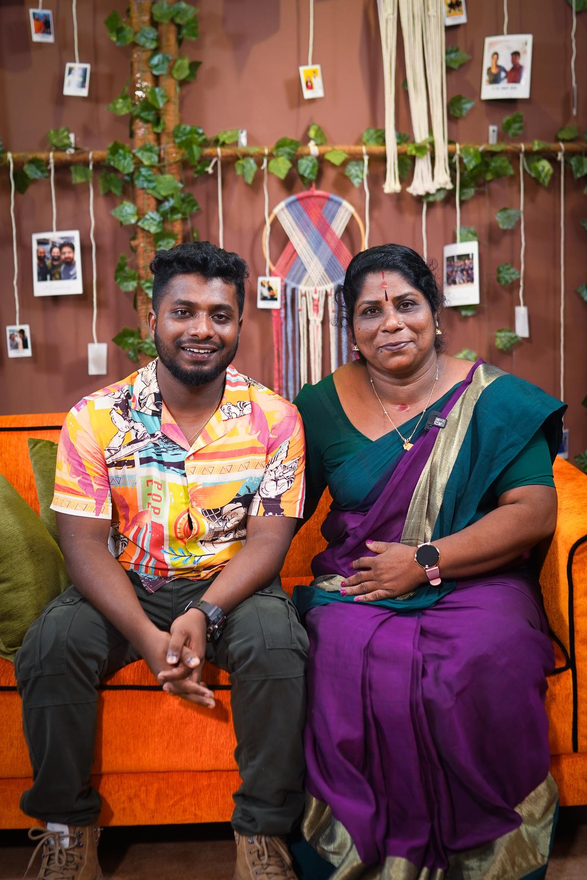 Content creator Abhijith Radhakrishnan with his mother Shylaja Krishnan